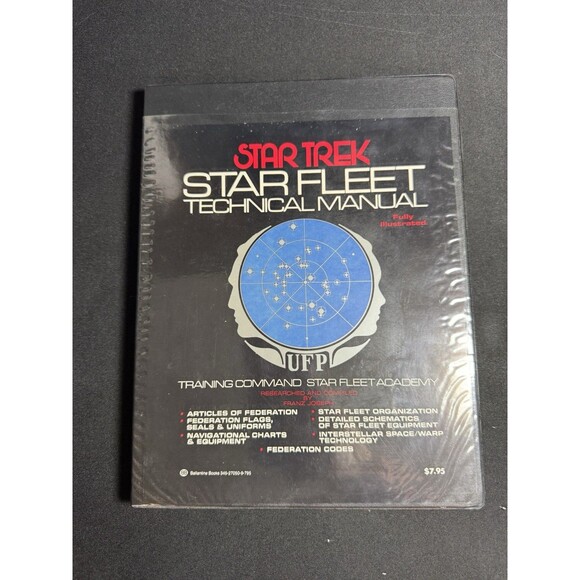 Star Trek Star Fleet Technical Manual 1st Ed 1975 Ballantine Franz Joseph - Picture 1 of 6